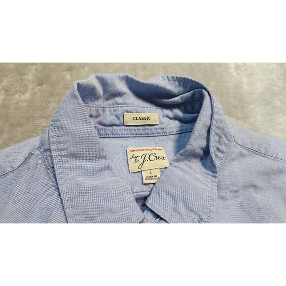 Sewn For J Crew Men's Large Blue 100% Cotton Classic Fit Button Down Shirt - Picture 2 of 7